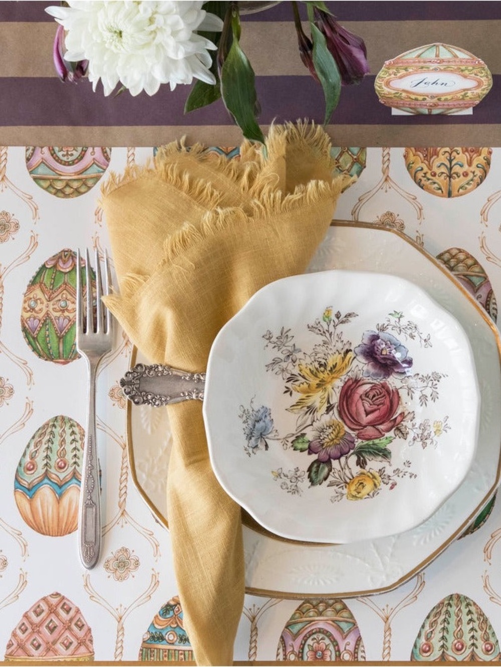 Hester & Cook Exquisite Egg Hunt Placemat! Pad of 24!